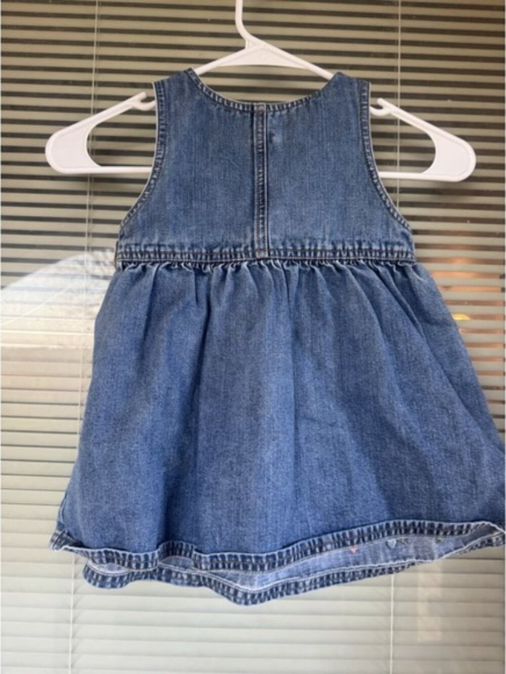 Vintage Sprockets Denim Dress Embroidered Floral Size 2T